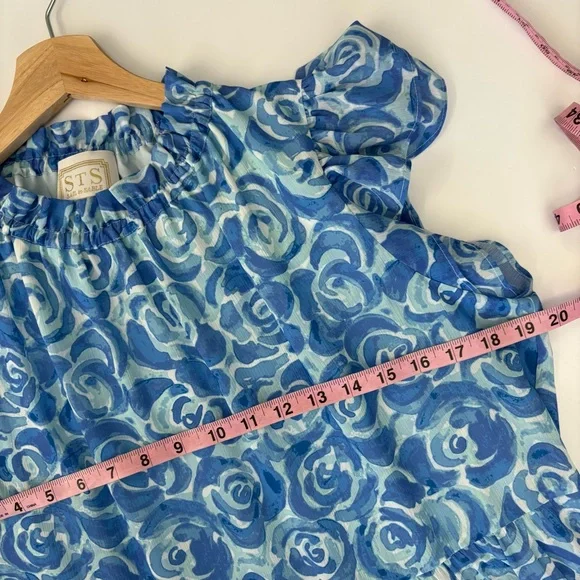 Tuckernuck || Sail to‎ Sable Floral Tiered Mini Dress A-Line Blur Large - Picture 6 of 8